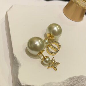 Dior Pearl Double Ball Earrings